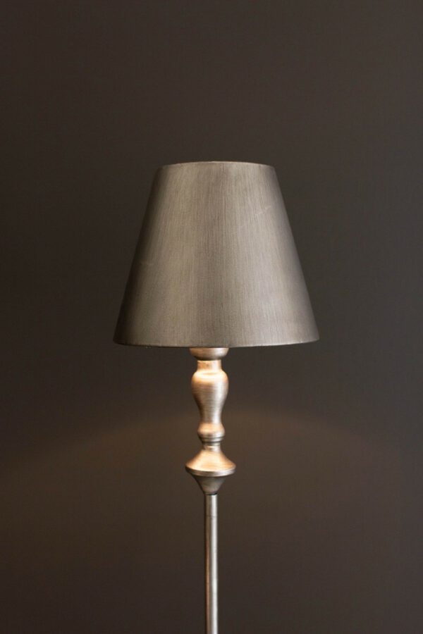 Antique Silver Table Lamp with Metal Shade