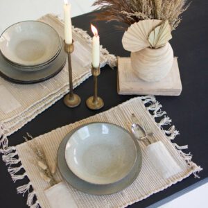 Oatmeal Ceramic Dinner Plate and Bowl
