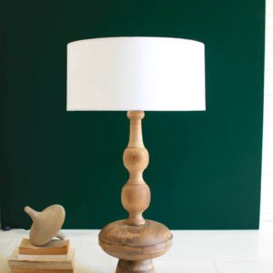 carved wooden table lamp