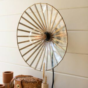 Glass and Iron Wall Sconce Lamp