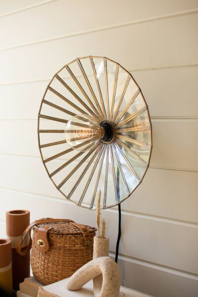 Glass and Iron Wall Sconce Lamp