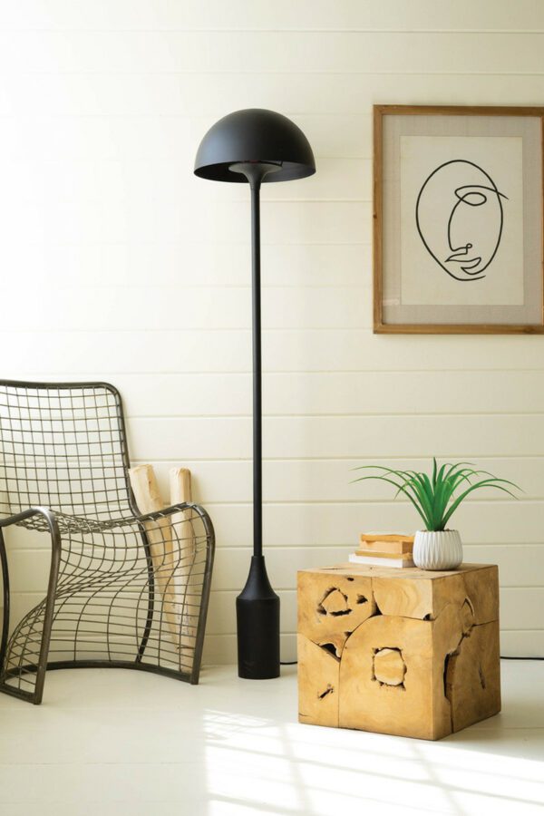 Black Floor Lamp with Dome Shade