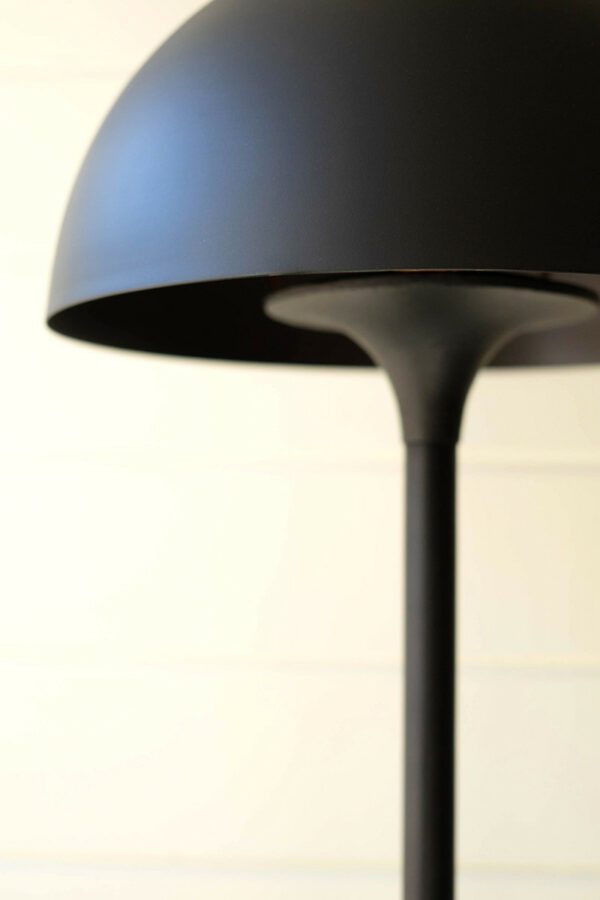 Black Floor Lamp with Dome Shade