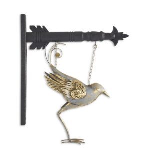Gray and Gold Metal Bird