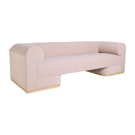 Blush Oak Wood Base Modern Sofa