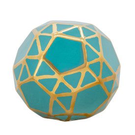 Ceramic Turquois and Gold Orb