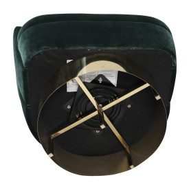 Velveteen Green Swivel Chair with Gold Base