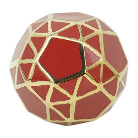Ceramic Red and Gold Orb