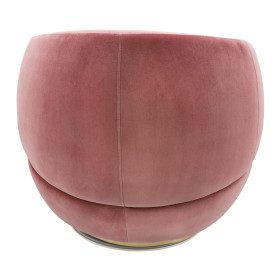 Velveteen Pink Swivel Chair with Gold Base