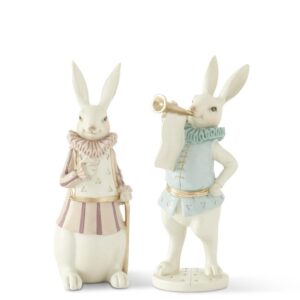 Pastel and Gold Resin Royal Jester Bunnies