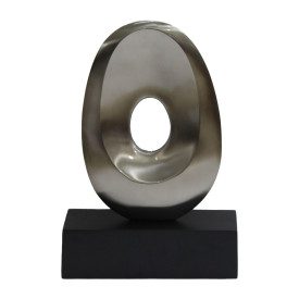 Silver and Black Metal Oval Sculpture