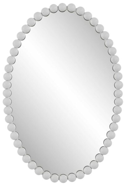 Serna White Oval Mirror