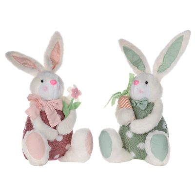 Rabbit Holding Carrot and Flower