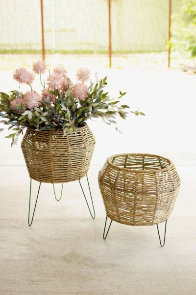 Seagrass Planters on Iron Stand