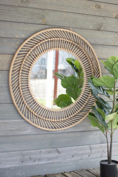 Round Bamboo Mirror