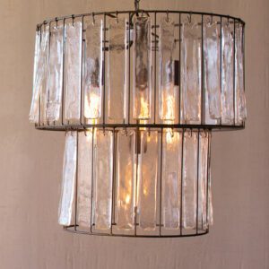 Round Pendant Light with Glass Chimes