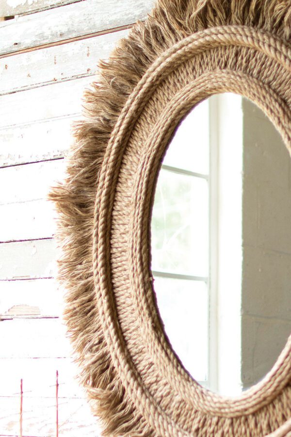 Oval Mirror with Jute