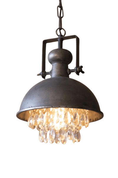 Metal Pendant Lamp with Hanging Gems