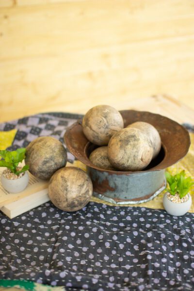 Hand Carved Mango Wood Spheres