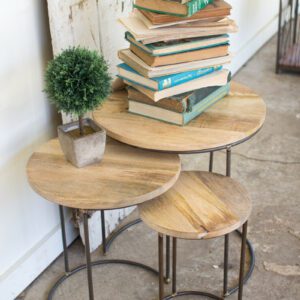 Wood Top Nesting Table