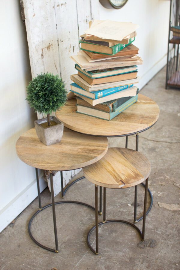Wood Top Nesting Table