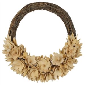 wood curl wreath