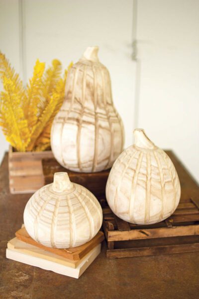 Natural Wood Pumpkins