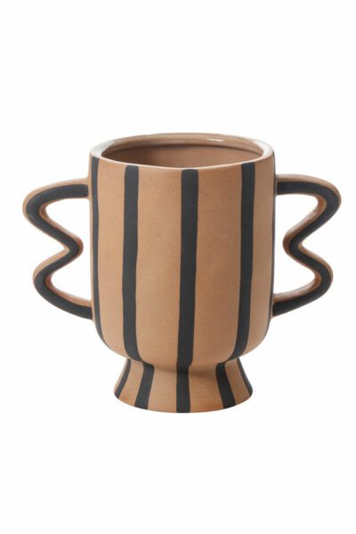 Brown Akimbo Footed Pot