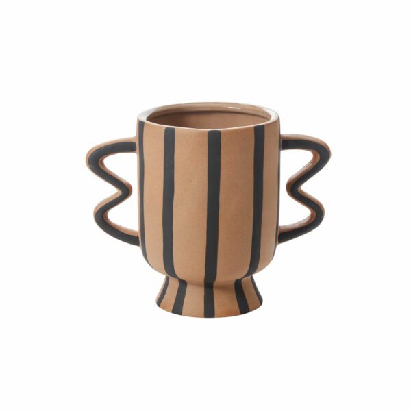 Brown Akimbo Footed Pot