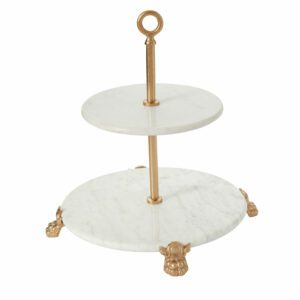 Clawfoot 2 Tier Marble Serving Tray