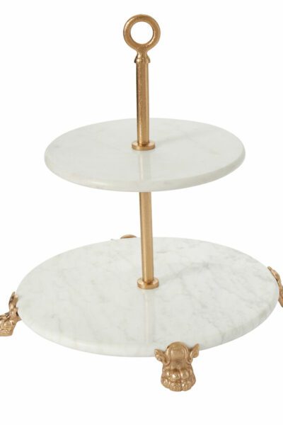 Clawfoot 2 Tier Marble Serving Tray