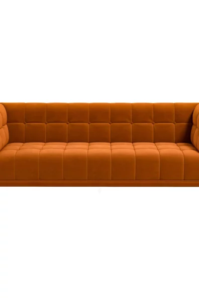 Addison Large Burnt-Orange Velvet Sofa