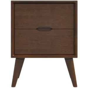 Alexandra Brown Double Drawer Night Stand