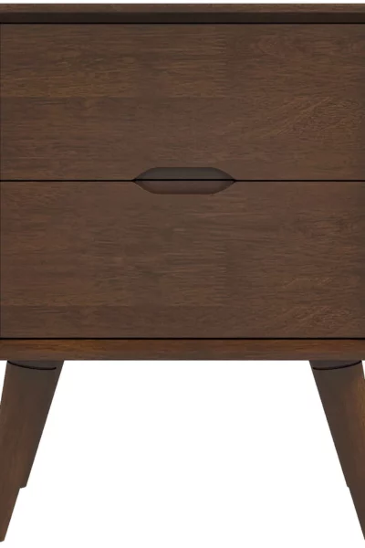 Alexandra Brown Double Drawer Night Stand