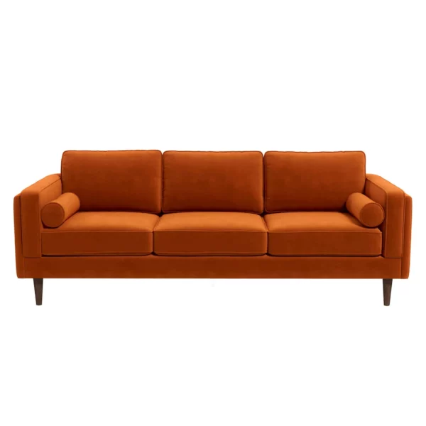 Amber Burnt Orange Luxury Modern Velvet Sofa