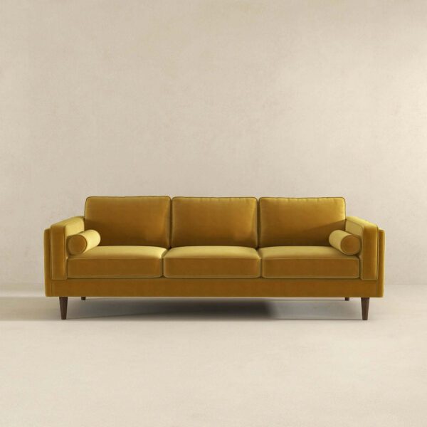 Amber Yellow Luxury Modern Velvet Sofa