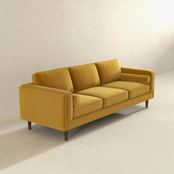 Amber Yellow Luxury Modern Velvet Sofa