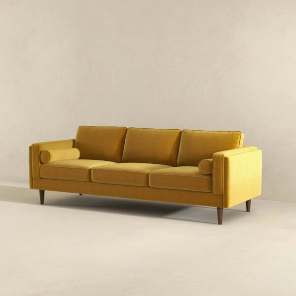 Amber Yellow Luxury Modern Velvet Sofa