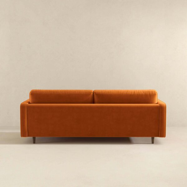 Anthony Burnt Orange Pillow Back Velvet Sofa