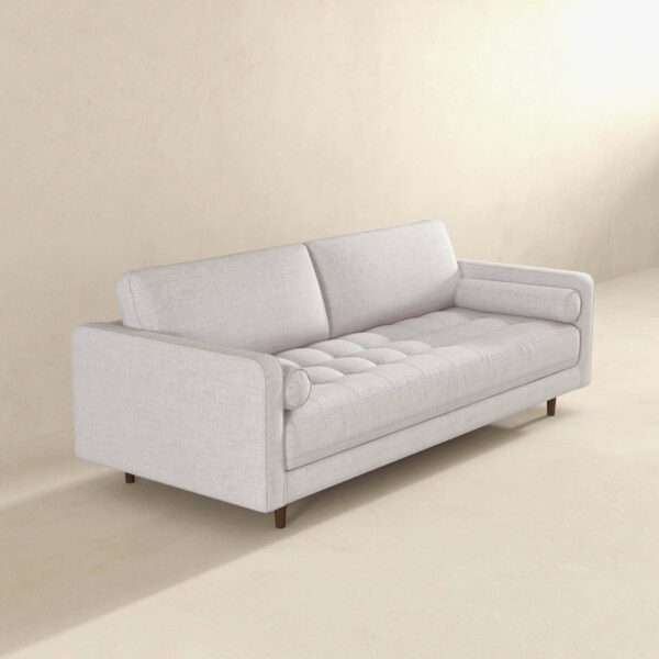 Anthony Light Grey Pillow Back Fabric Sofa