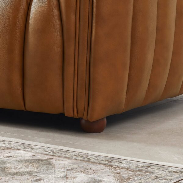 April Luxury Tight Back Tan Leather Couch