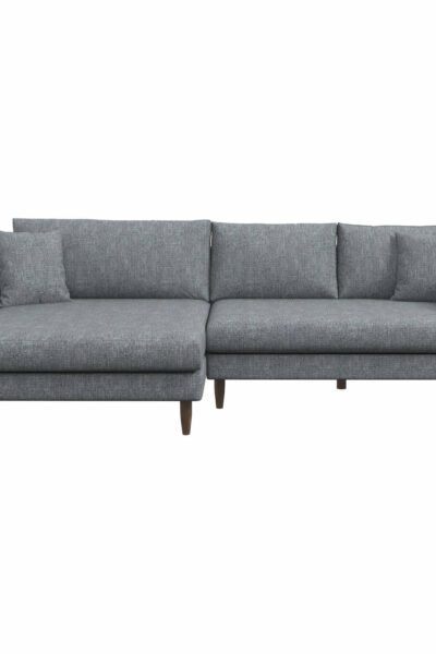 Blake Left Gray Linen L-Shaped Sectional Sofa