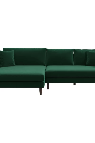 Blake Left Green Velvet L-Shaped Sectional Sofa