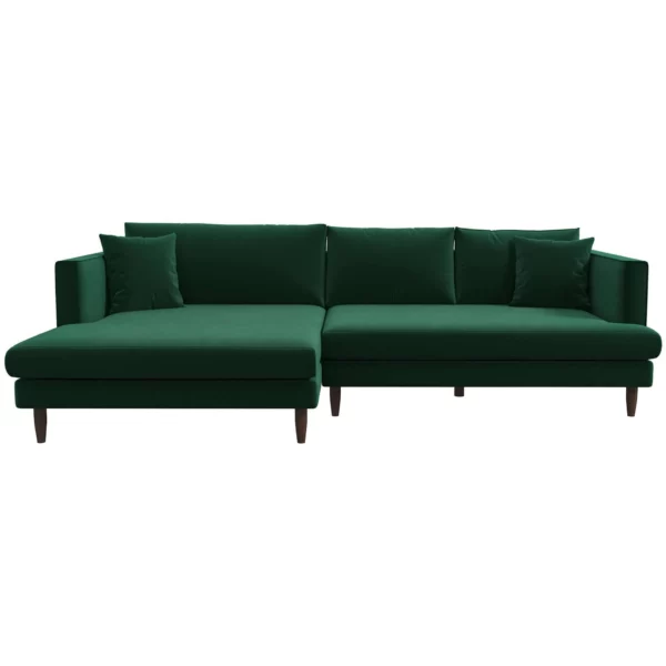 Blake Left Green Velvet L-Shaped Sectional Sofa