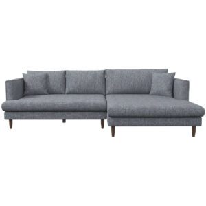 Blake Right Gray Linen L-Shaped Sectional Sofa