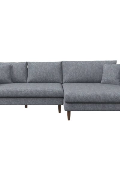 Blake Right Gray Linen L-Shaped Sectional Sofa