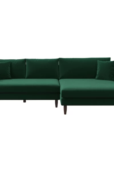 Blake Right Green Velvet L-Shaped Sectional Sofa