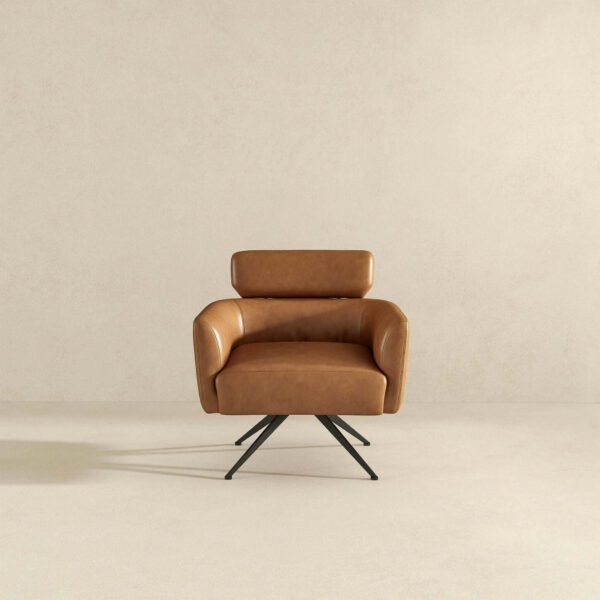 Camila Tan Leather Lounge Chair