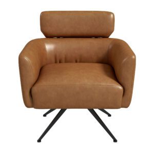 Camila Tan Leather Lounge Chair