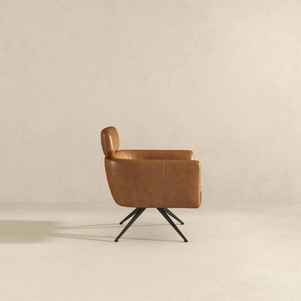 Camila Tan Leather Lounge Chair